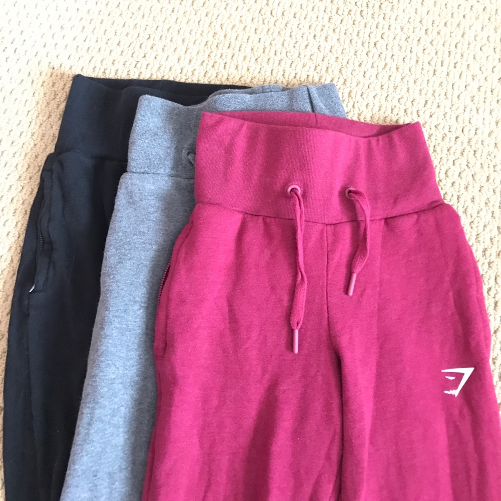 SOLD !! RED Gymshark joggers size xs